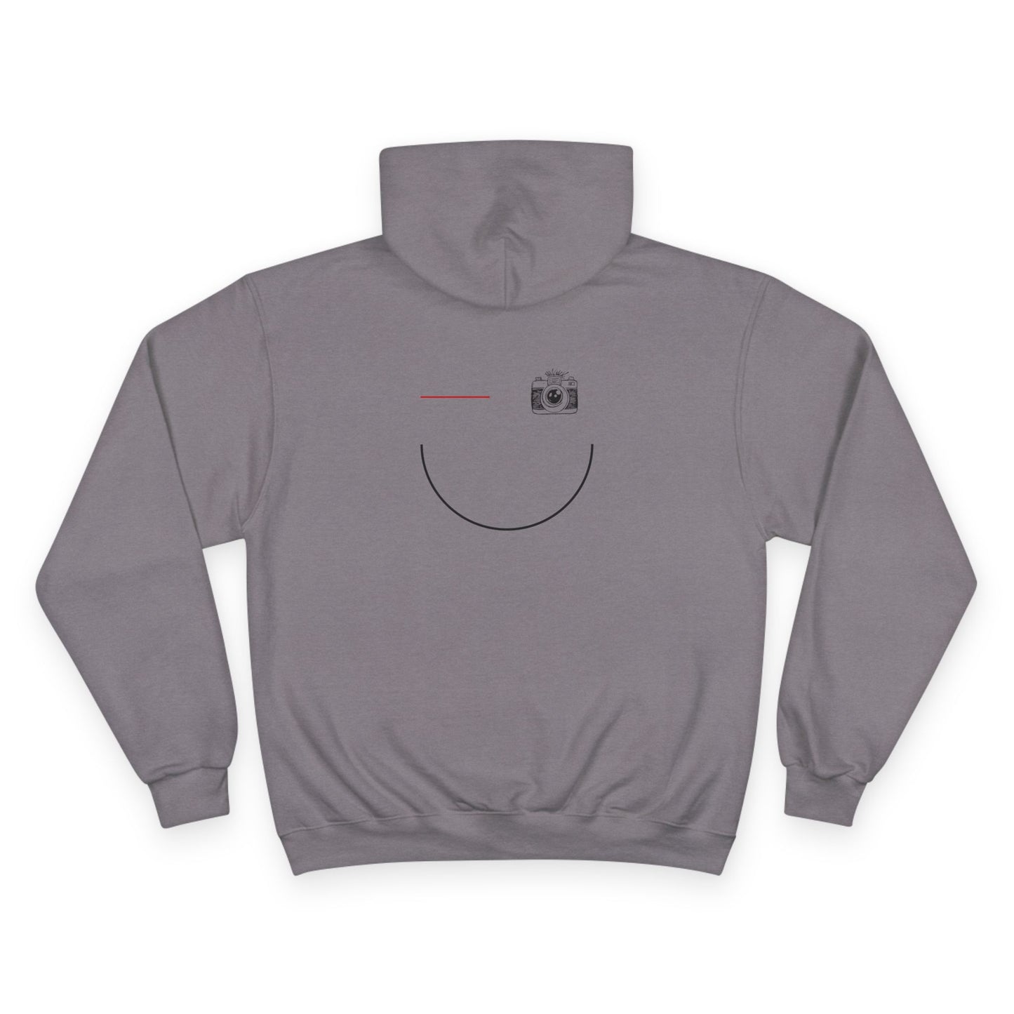 Champion Hoodie with Smile Graphic, Cozy Streetwear