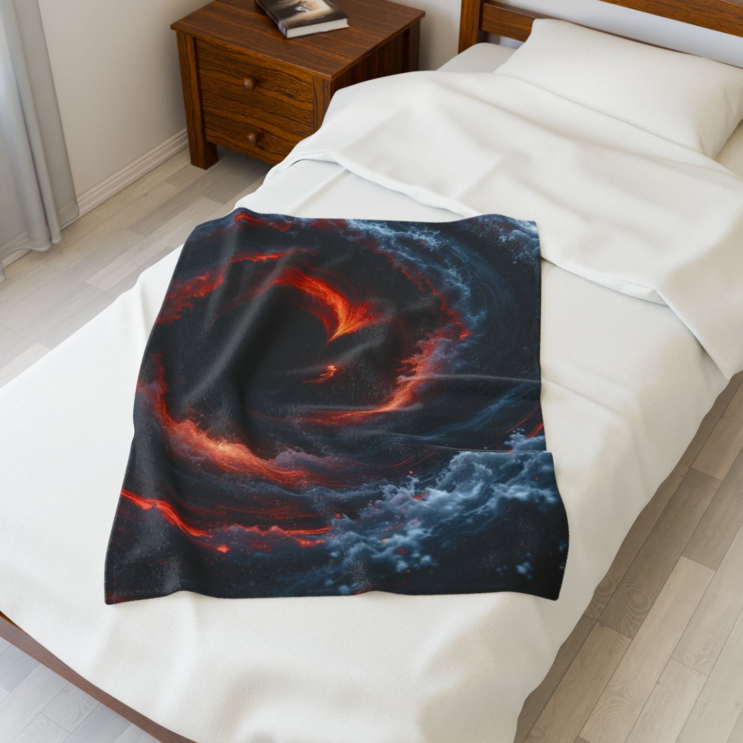 Cosmic Swirl | Heart and Angel Velveteen Plush Blanket