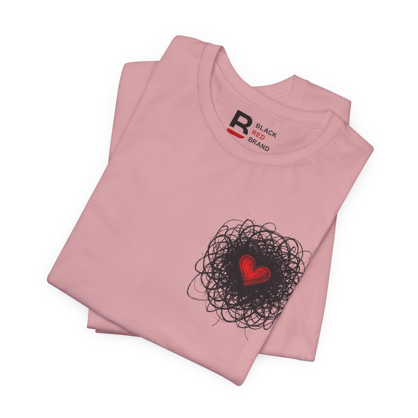 Black Red Doodle Heart