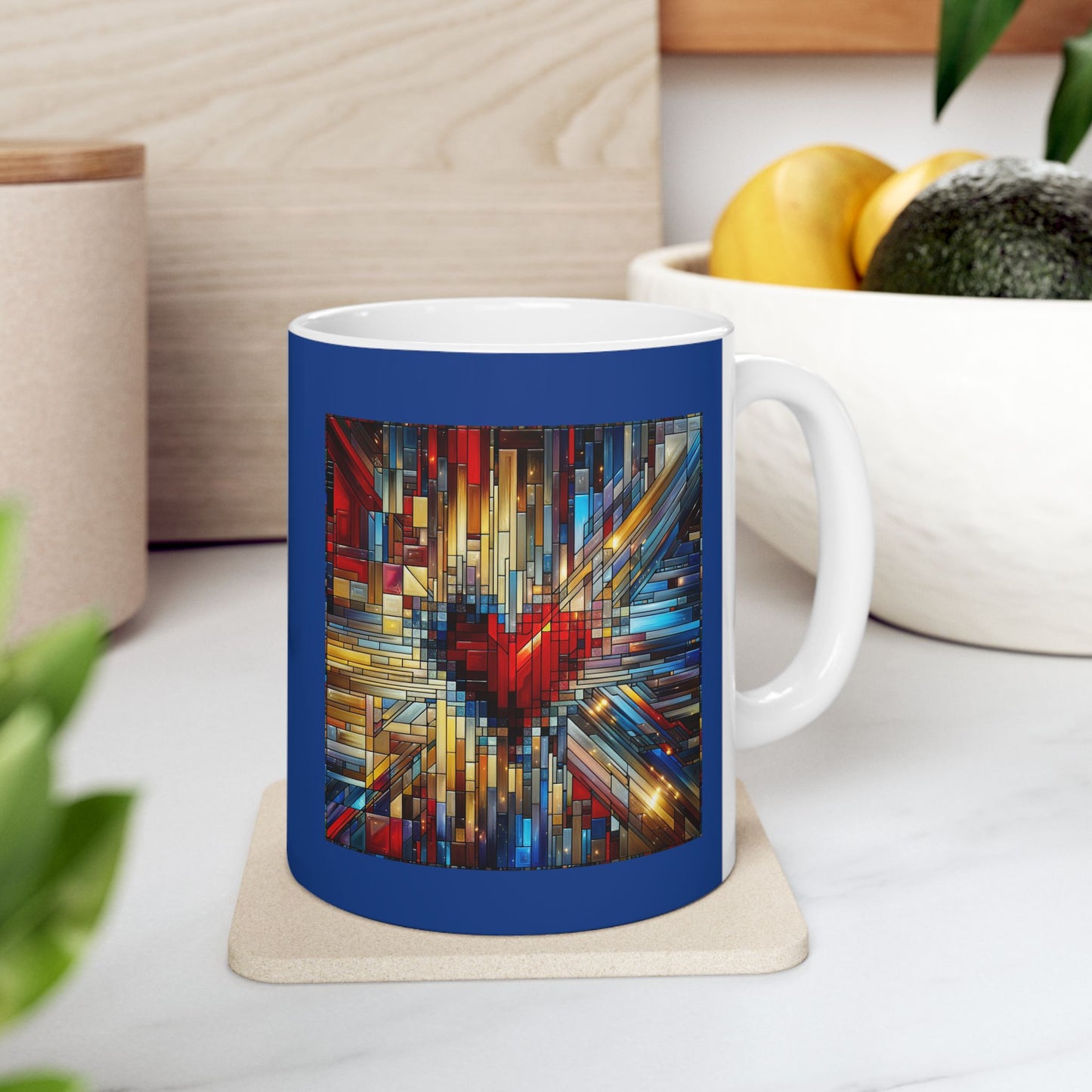 Mosaic Heart (Love and Logic) | Coder’s Coffee Mug Blue