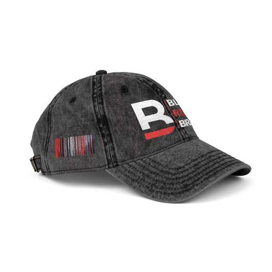 Vintage Embroidered Cap | Black Red Brand Logo