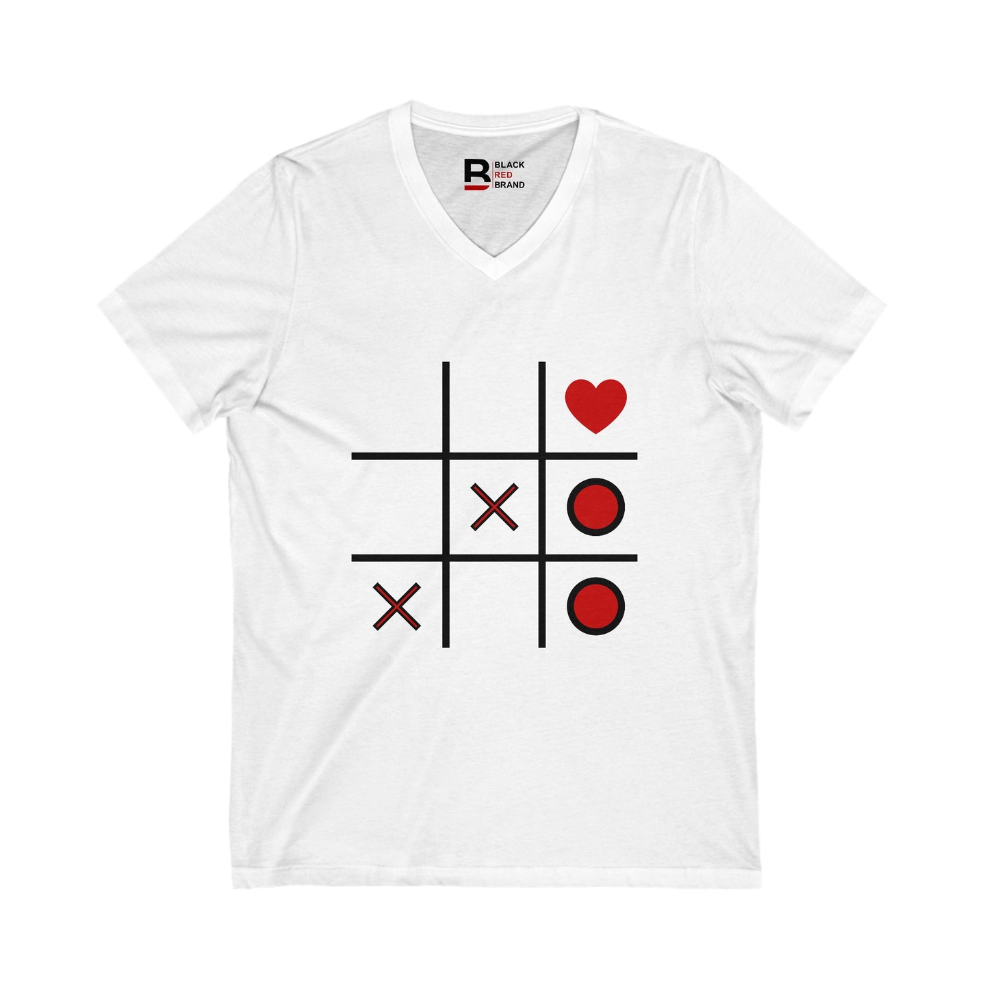 Heart & Tic Tac Toe V-Neck Tee