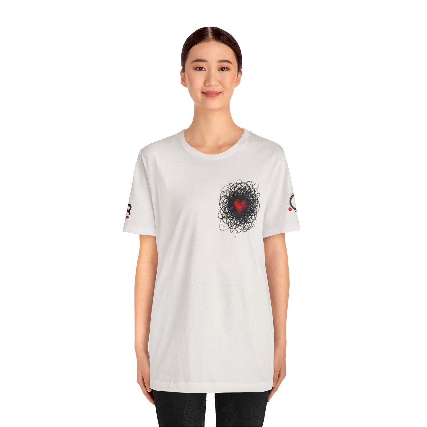 Black Red Doodle Heart
