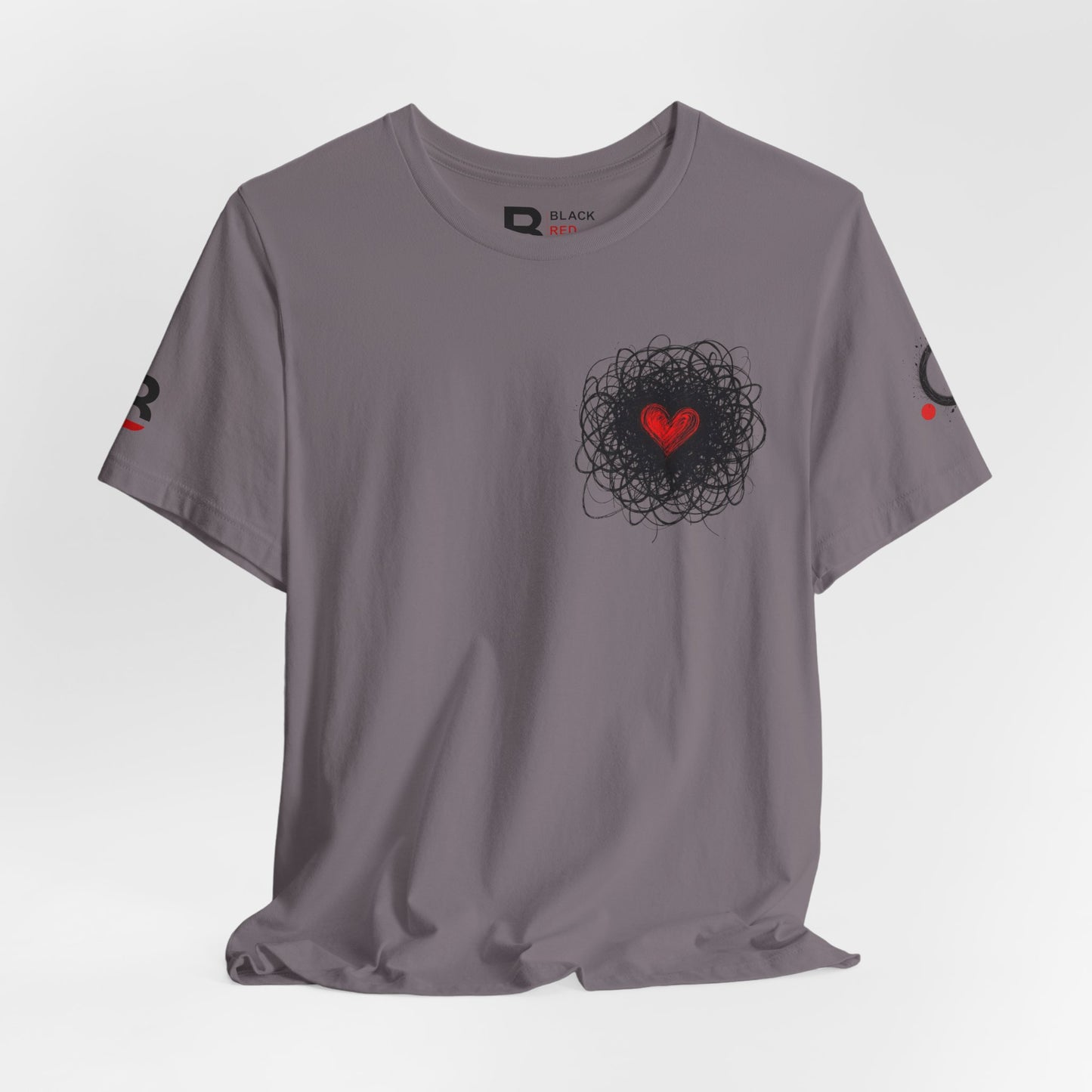 Black Red Doodle Heart