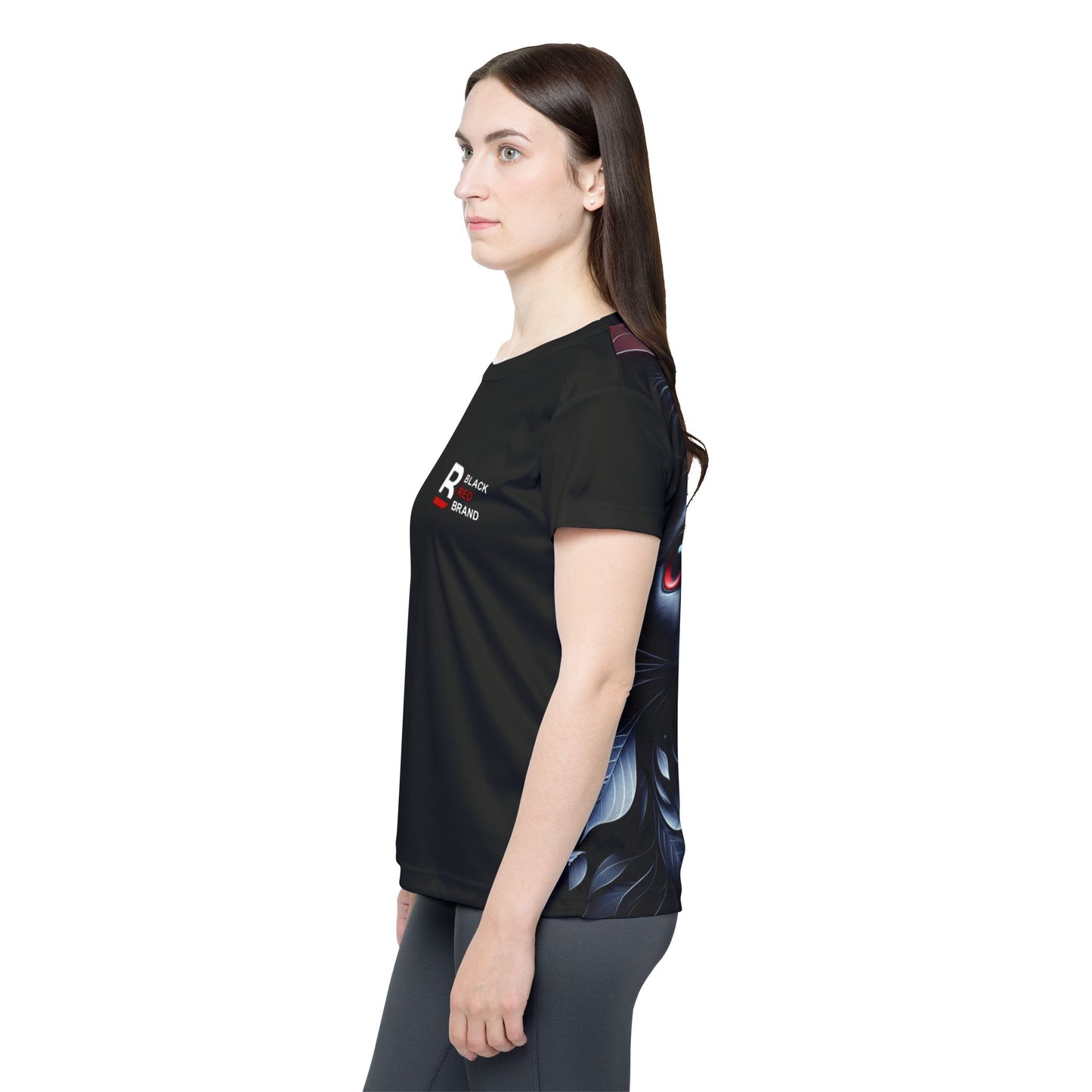 Black Red Cat Woman | Sports Jersey - Cool Athletic Tee for Cat Lovers