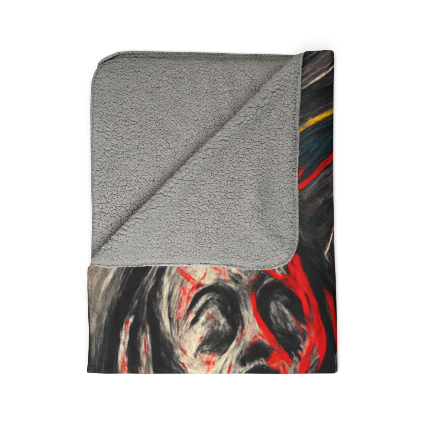Black Red Scream - Fleece Sherpa Blanket