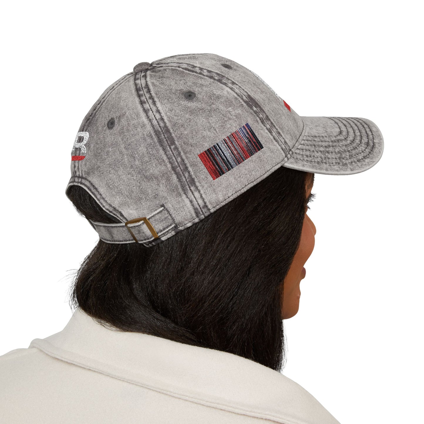 Vintage Embroidered Cap | Black Red Brand Logo