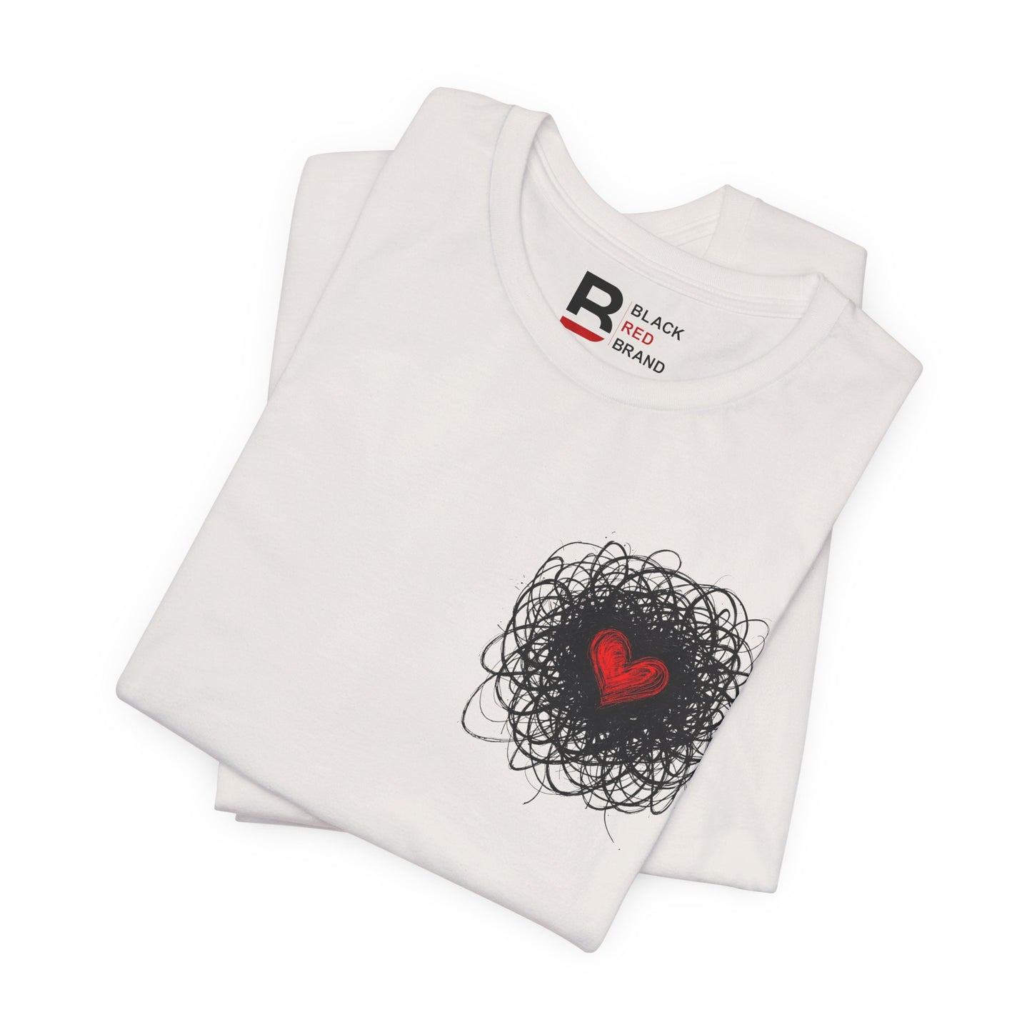 Black Red Doodle Heart