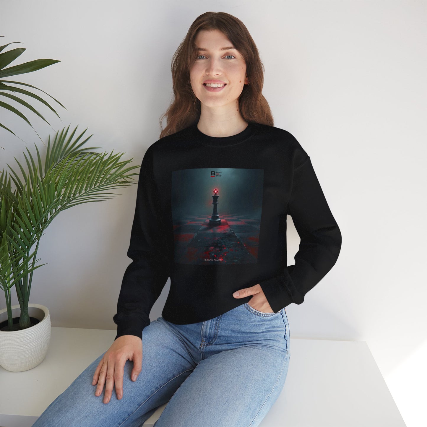 Black Red Lone King | Last Stand Crewneck Sweatshirt