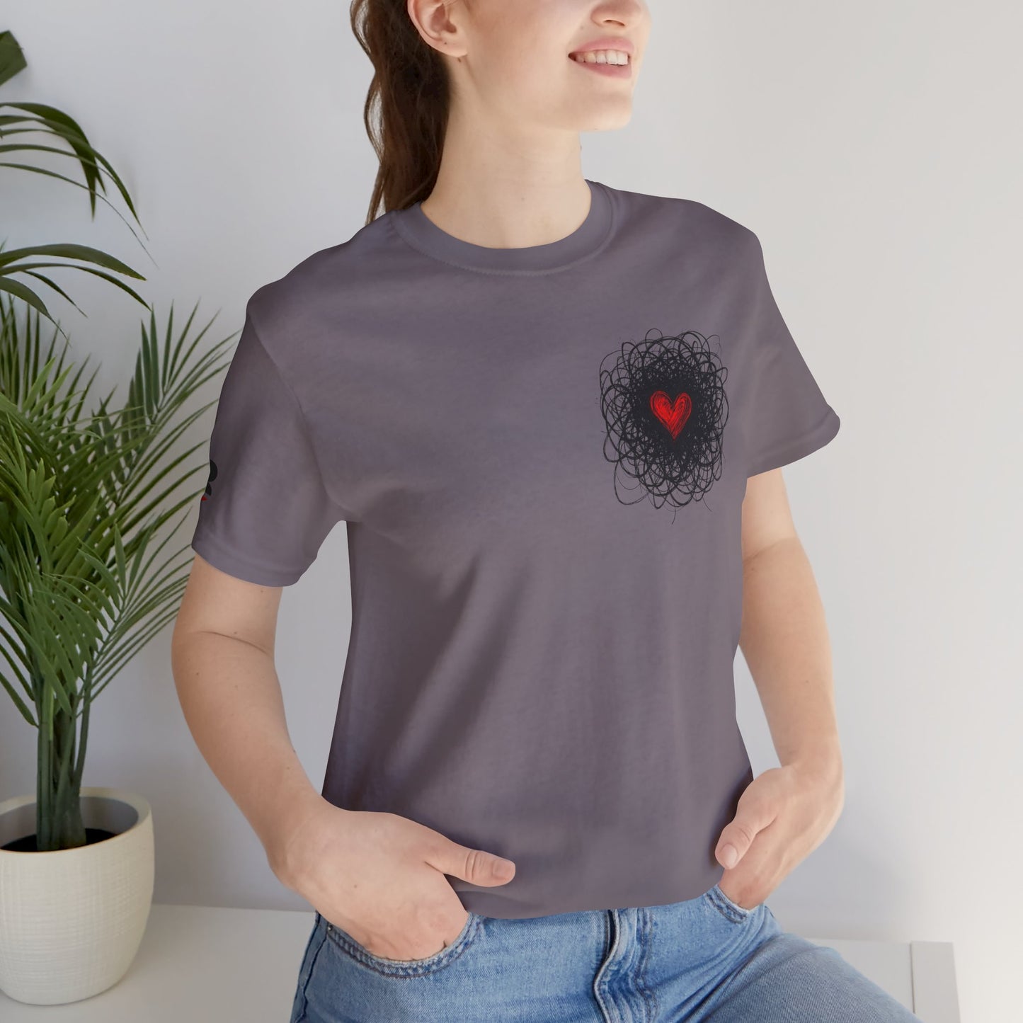 Black Red Doodle Heart