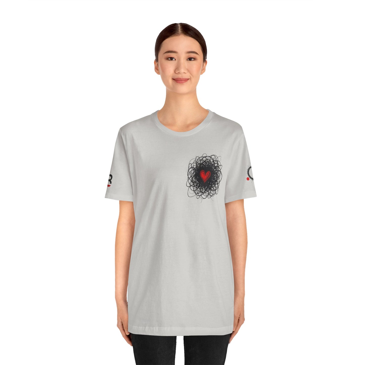 Black Red Doodle Heart
