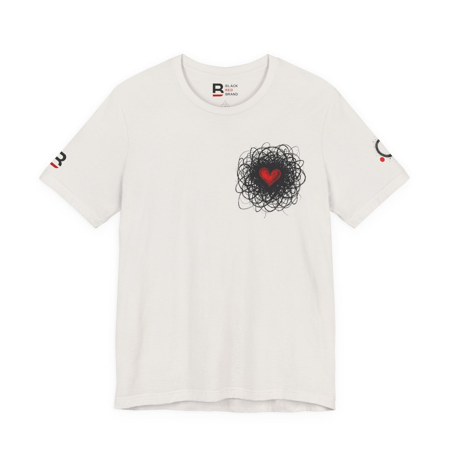 Black Red Doodle Heart