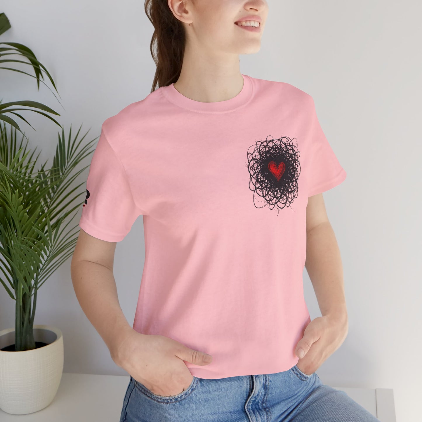 Black Red Doodle Heart
