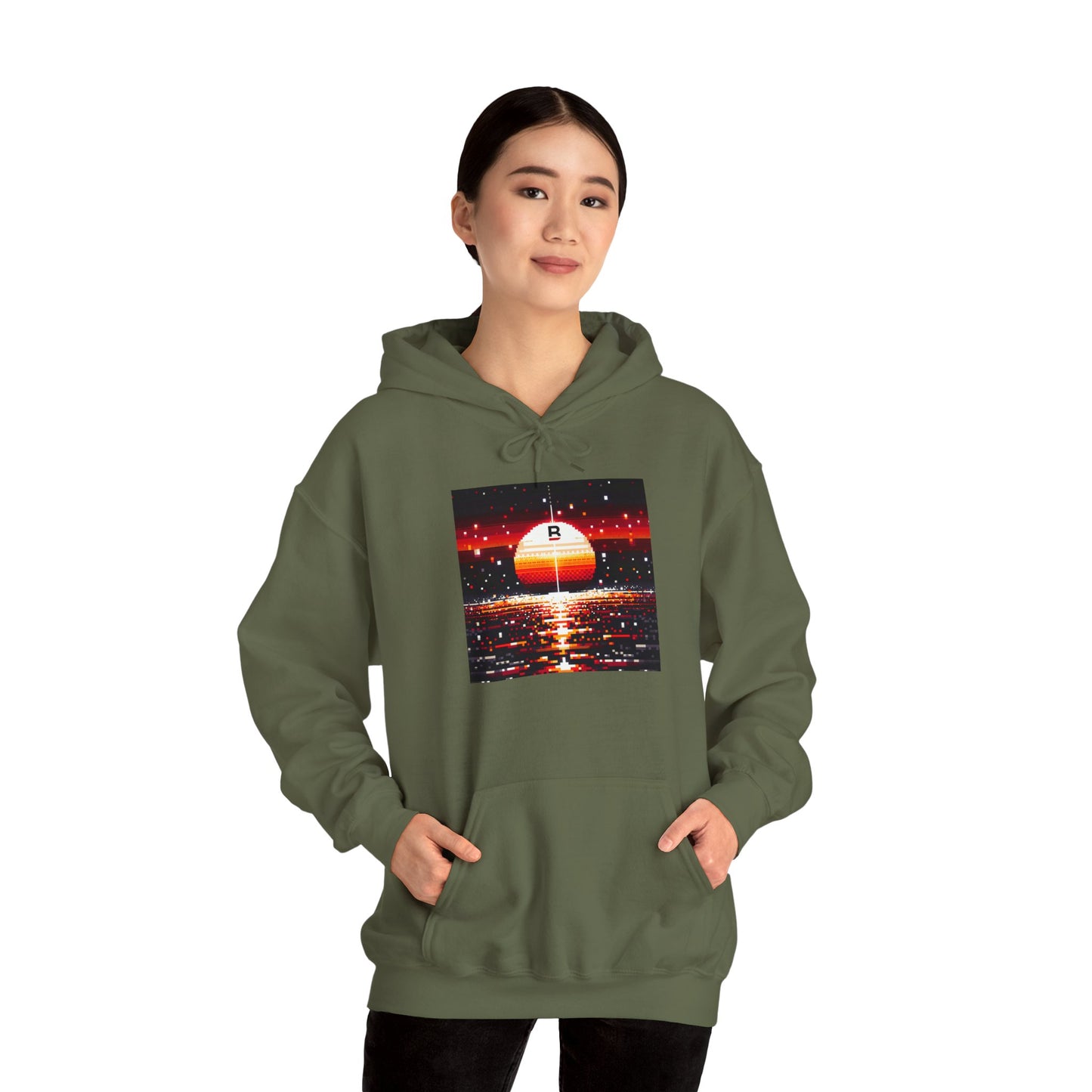 Black Red Sun | Pixelated Sunrise