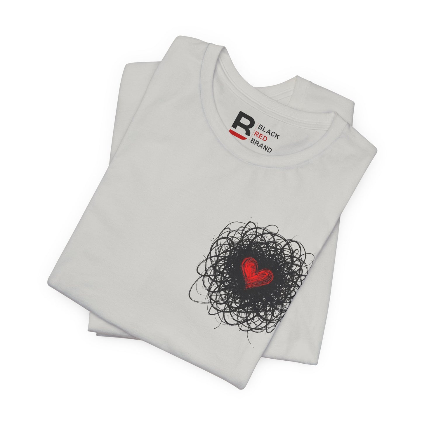 Black Red Doodle Heart