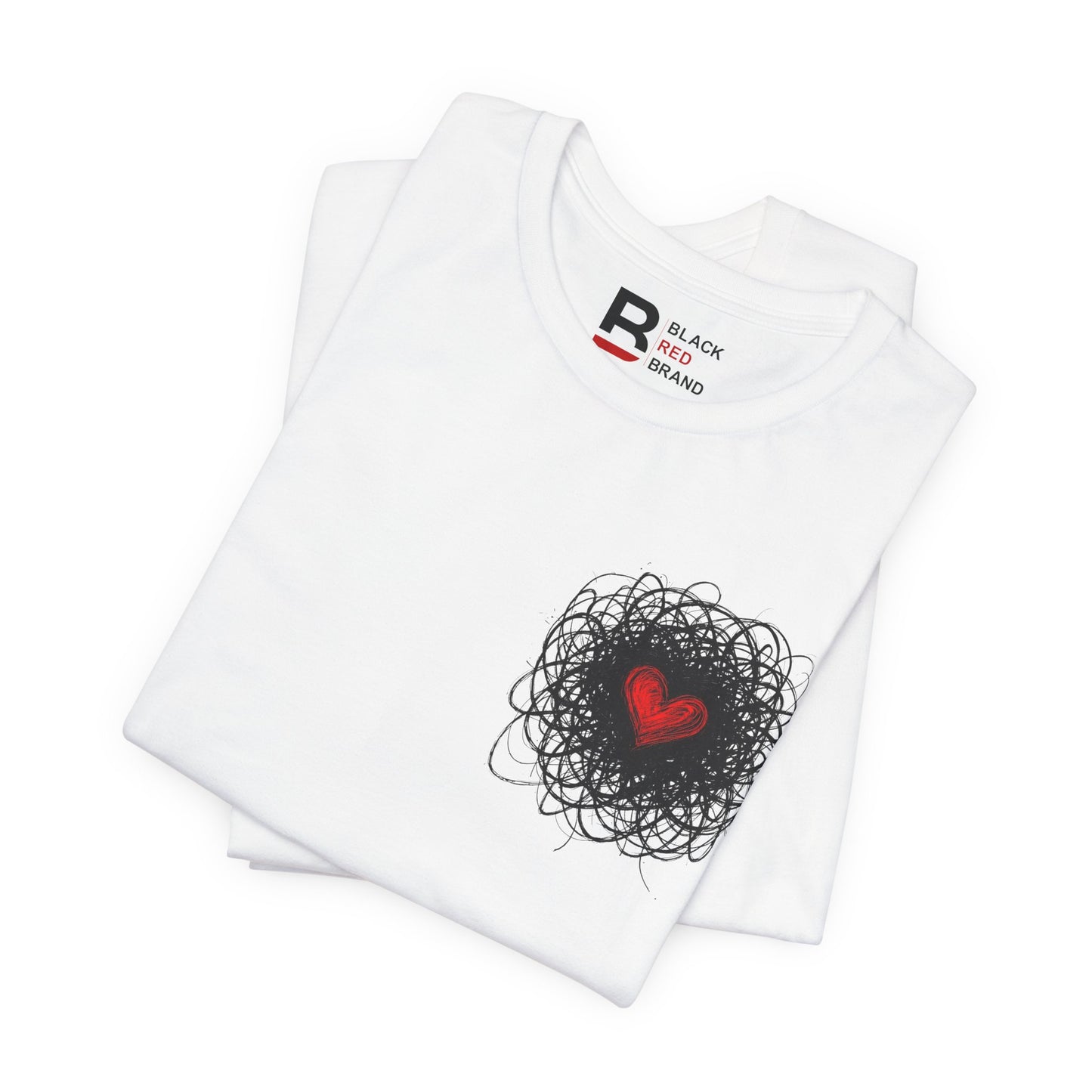 Black Red Doodle Heart
