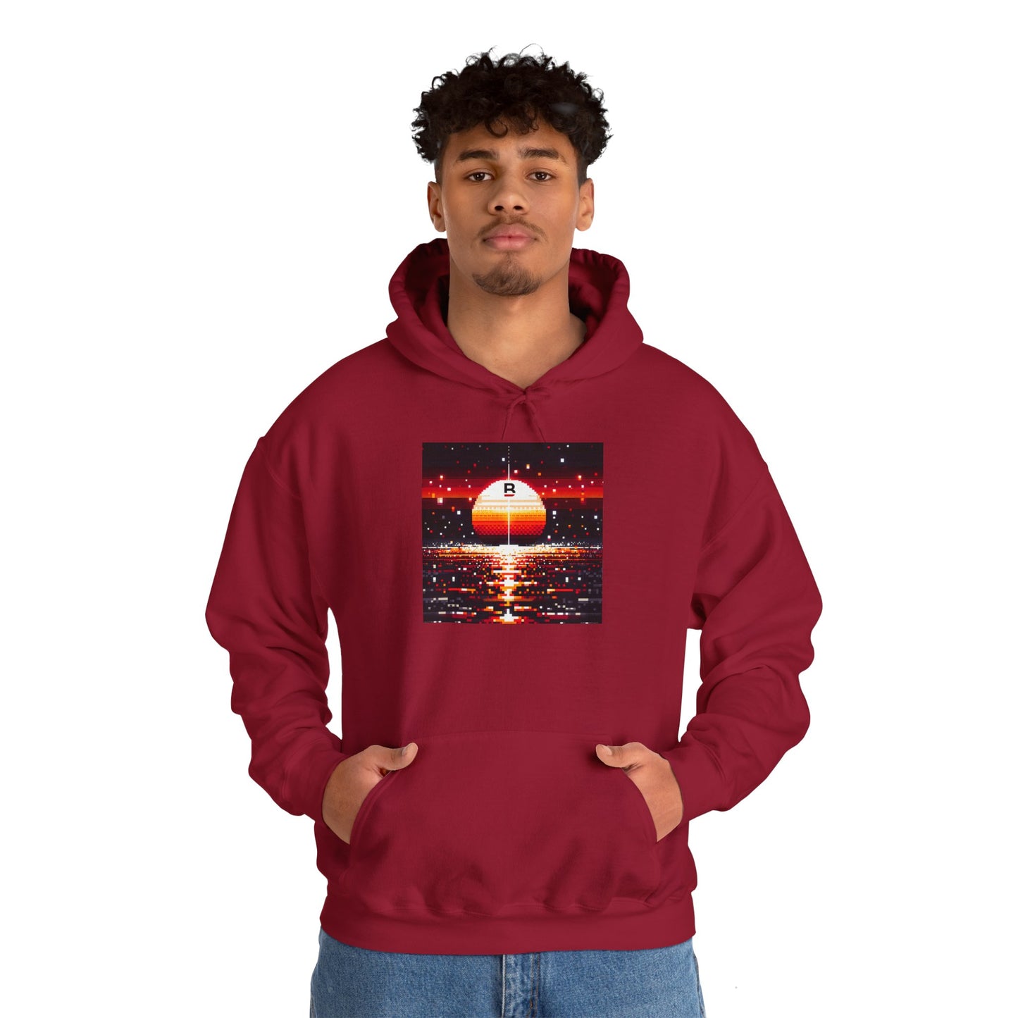 Black Red Sun | Pixelated Sunrise