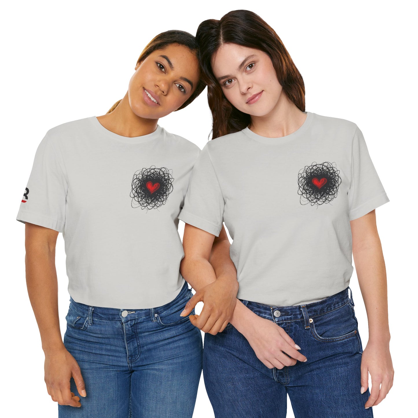 Black Red Doodle Heart