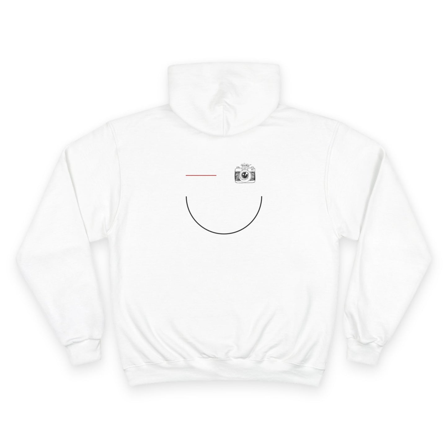 Champion Hoodie with Smile Graphic, Cozy Streetwear