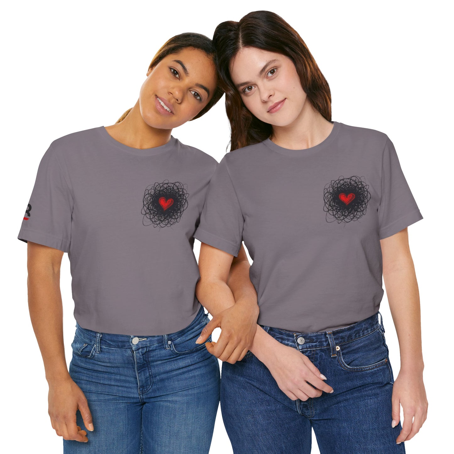 Black Red Doodle Heart