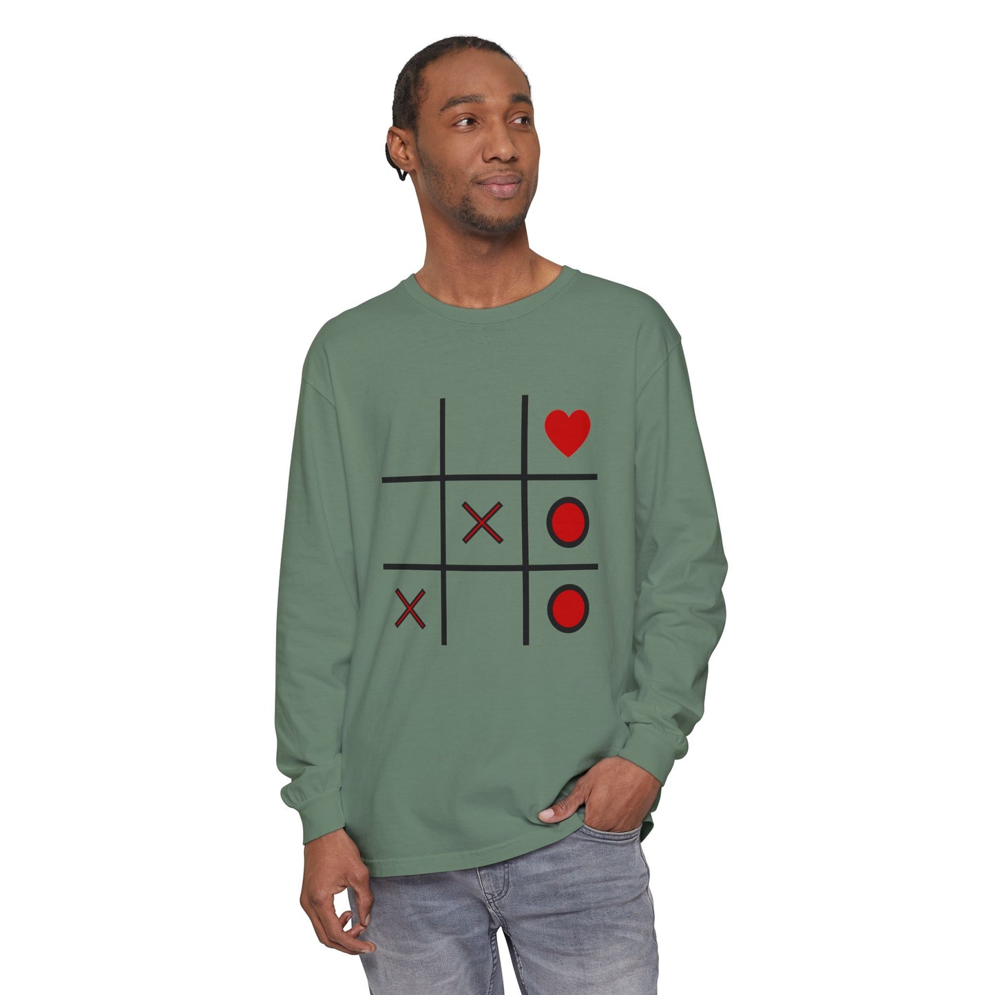Heart Tic-Tac-Toe Long Sleeve T-Shirt