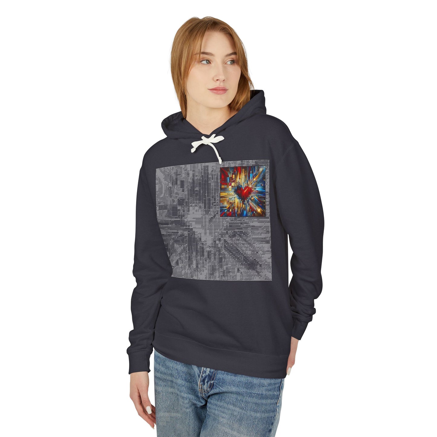 ASCII Mosaic Heart | Digital Love Hoodie