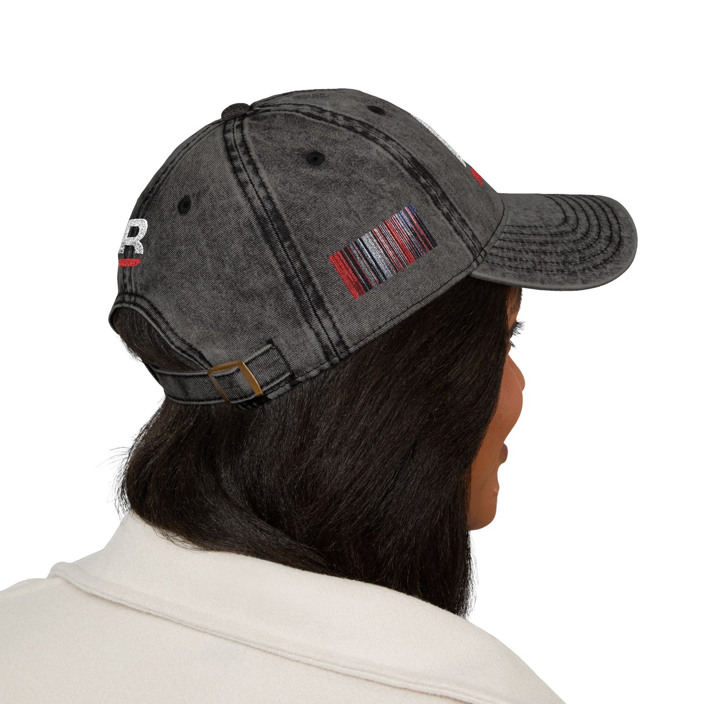 Vintage Embroidered Cap | Black Red Brand Logo