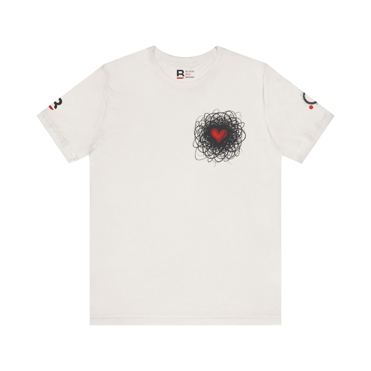 Black Red Doodle Heart