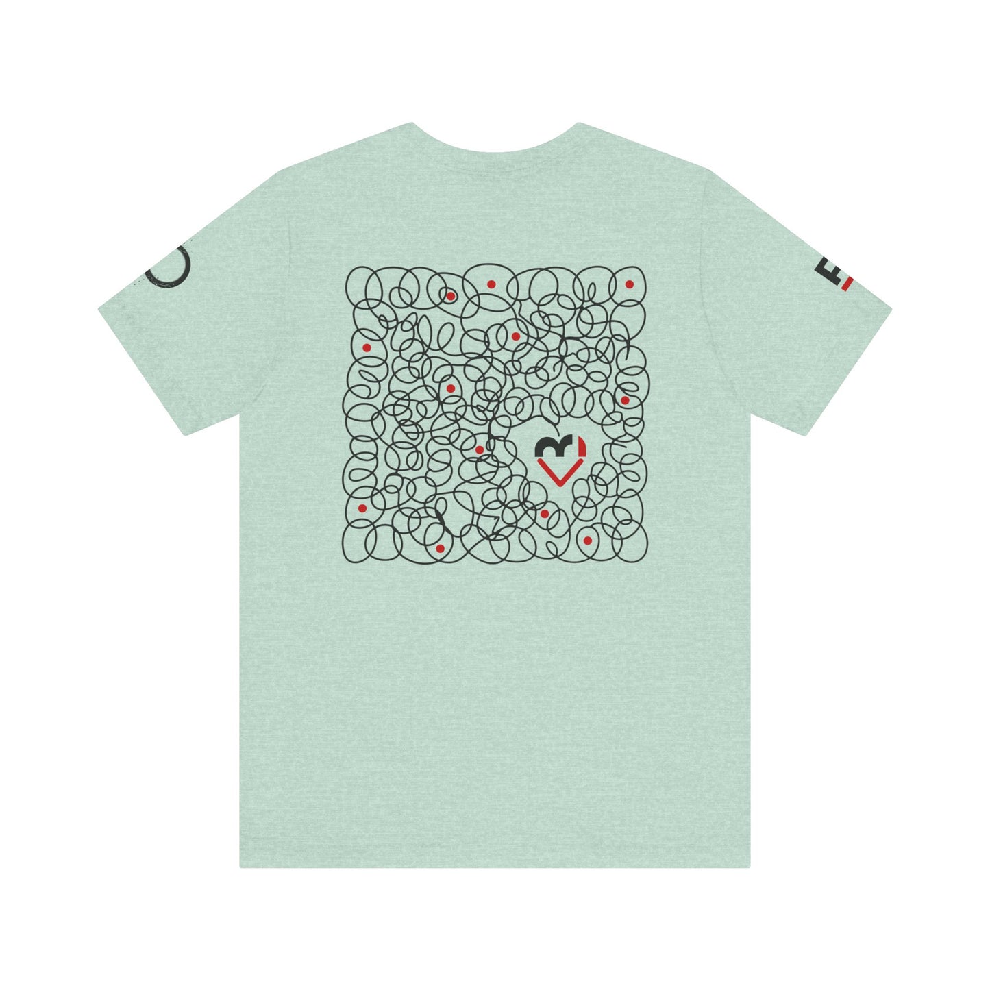Black Red Doodle Heart