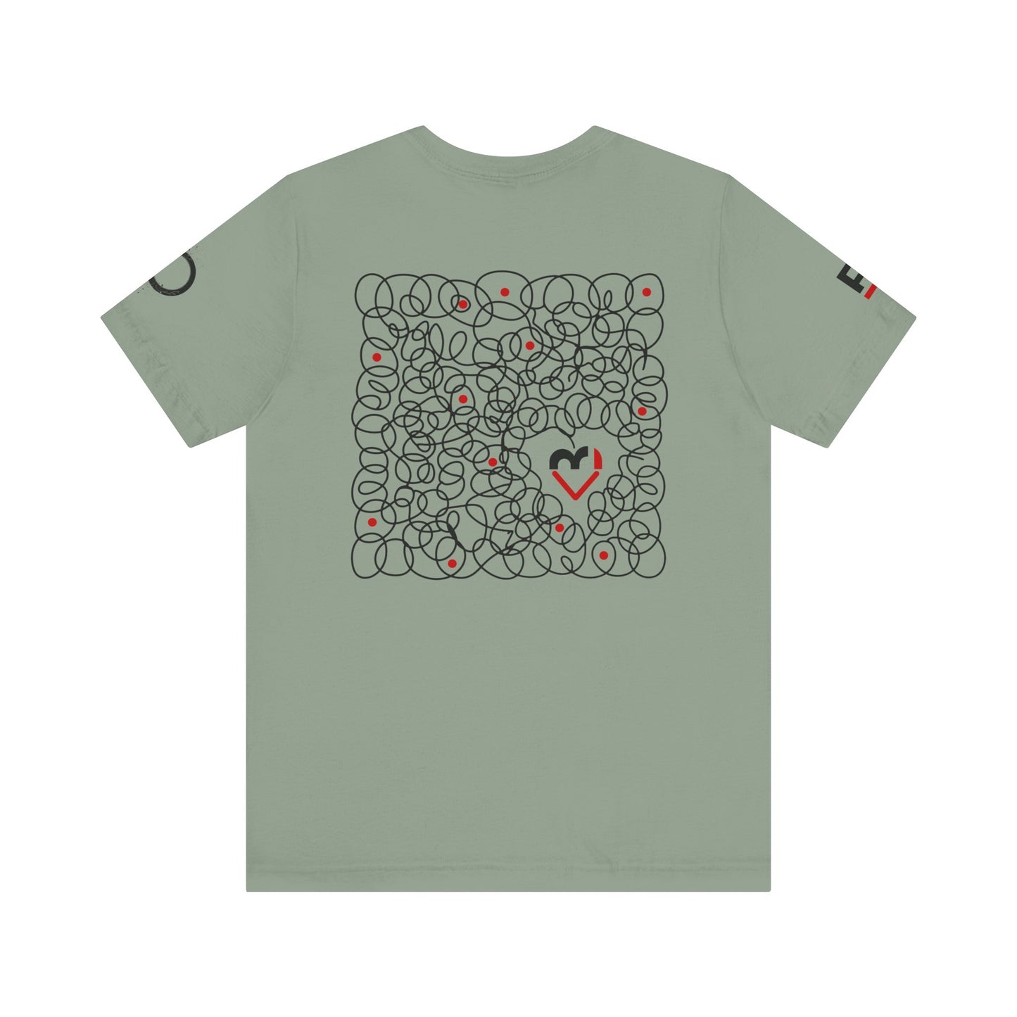 Black Red Doodle Heart
