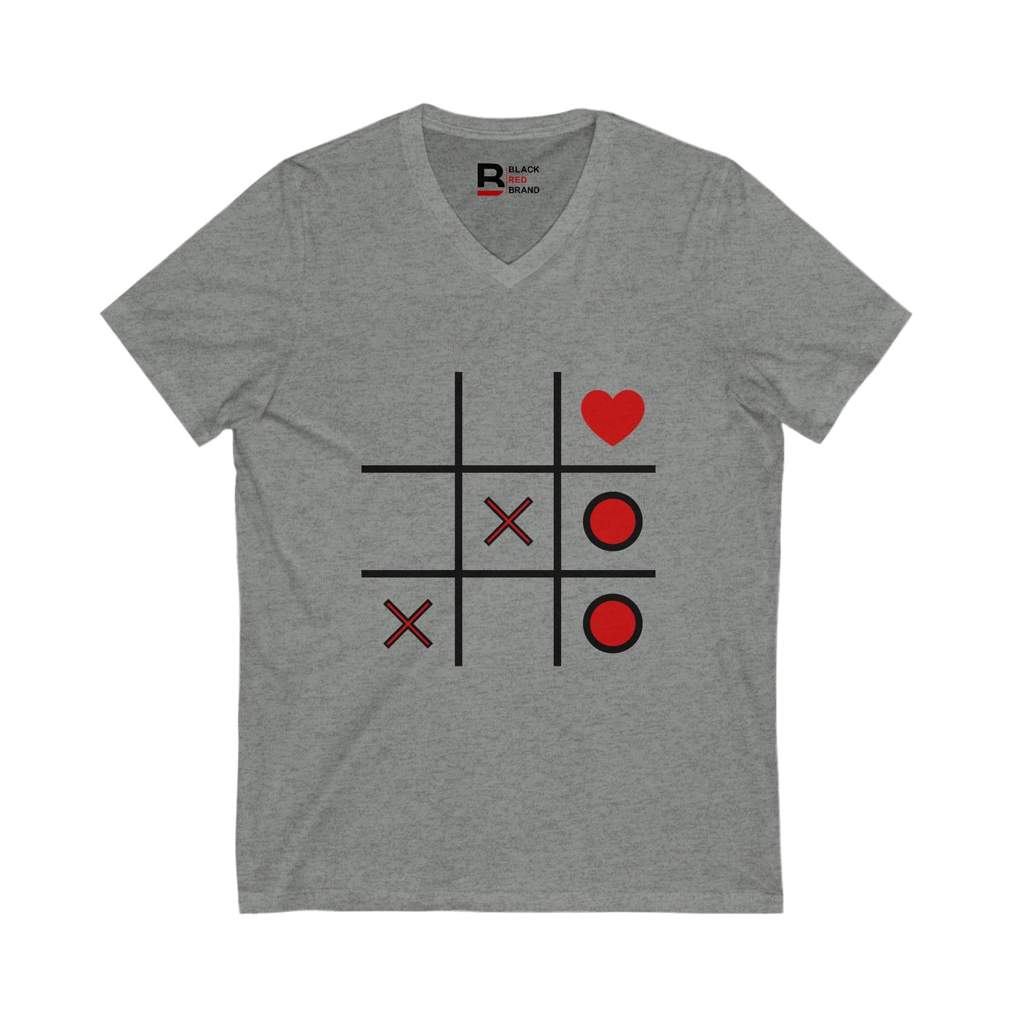 Heart & Tic Tac Toe V-Neck Tee