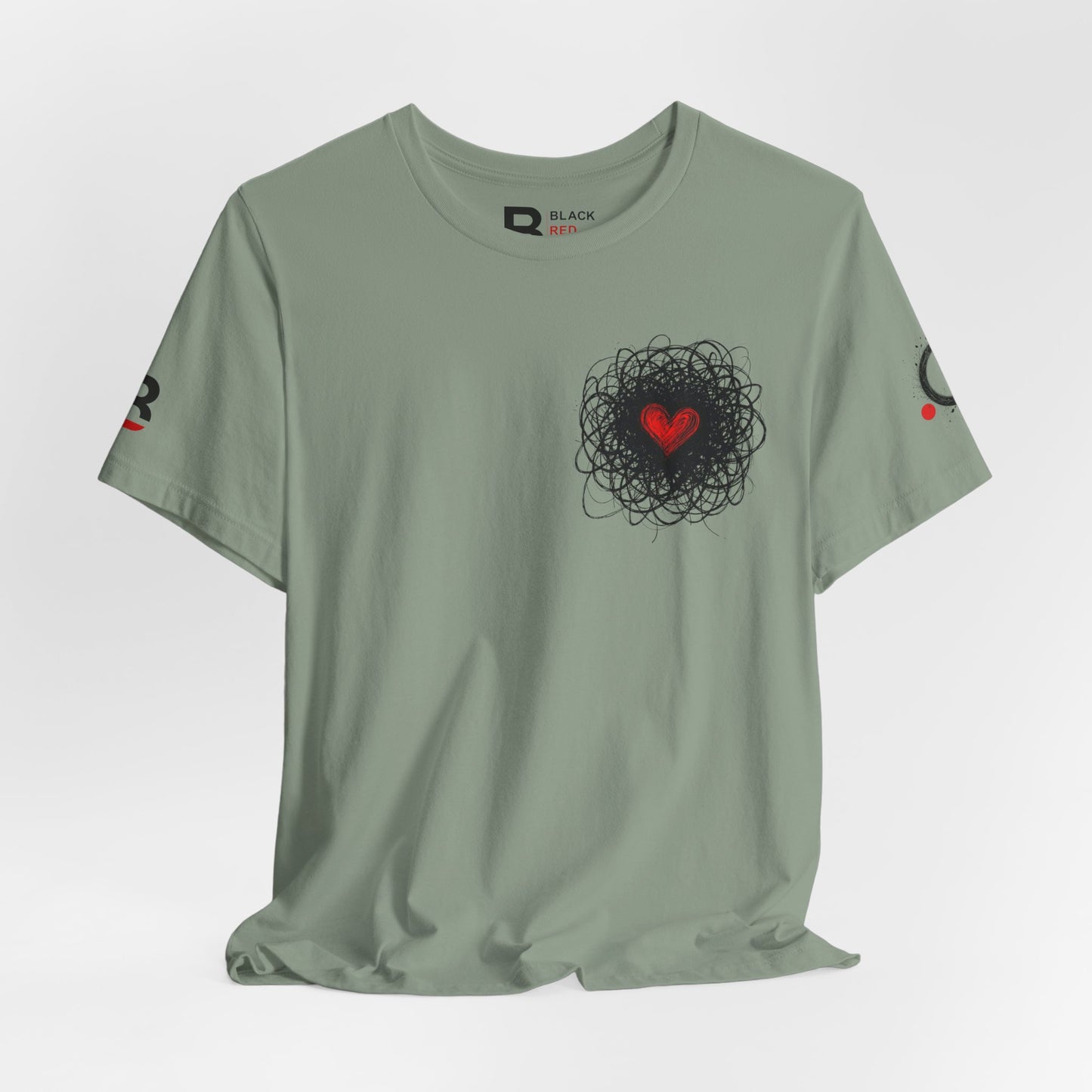 Black Red Doodle Heart