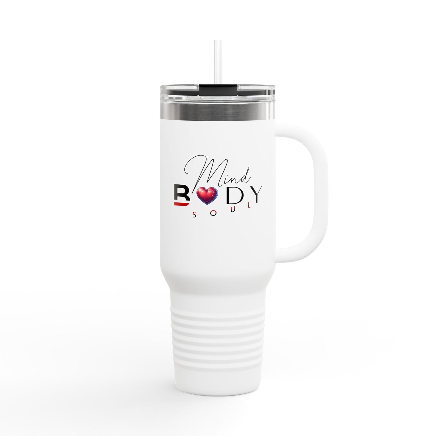 Mind Body Soul Insulated Travel Mug - 40oz Motivational Drinkware for Wellness Enthusiasts