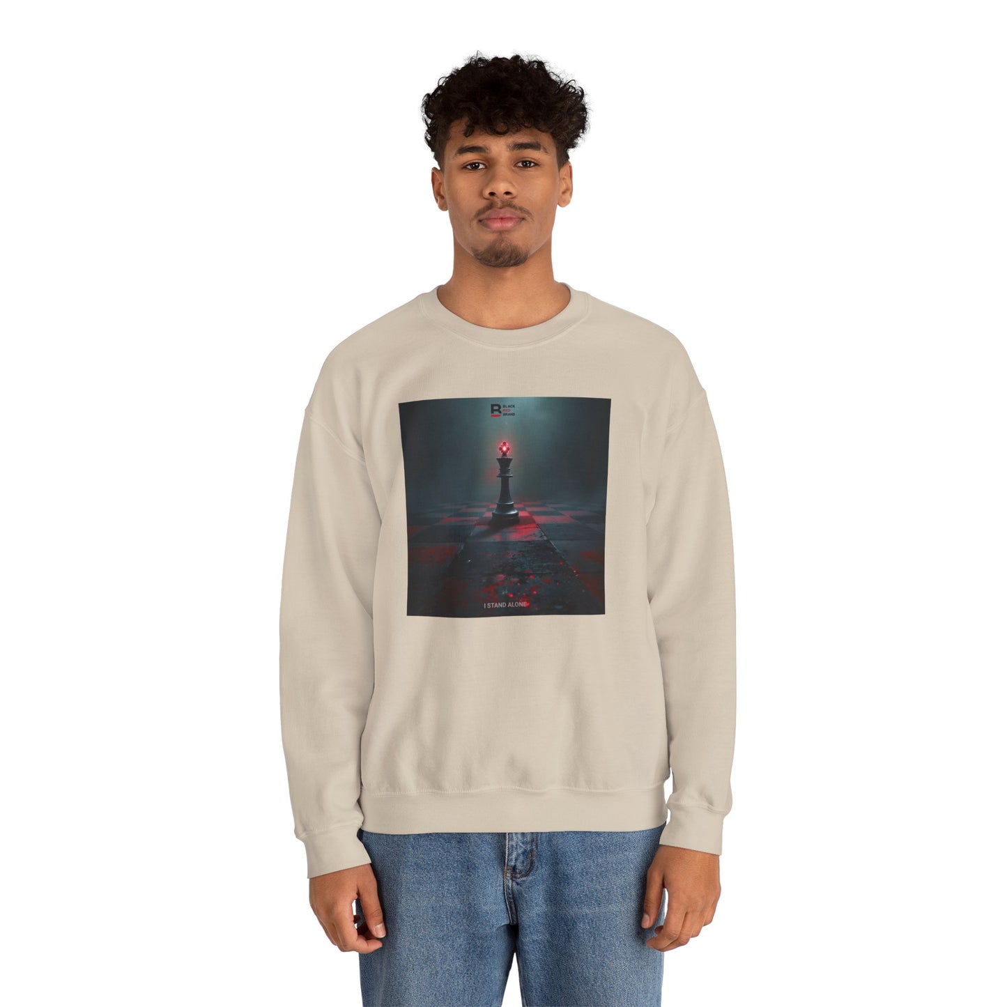 Black Red Lone King | Last Stand Crewneck Sweatshirt