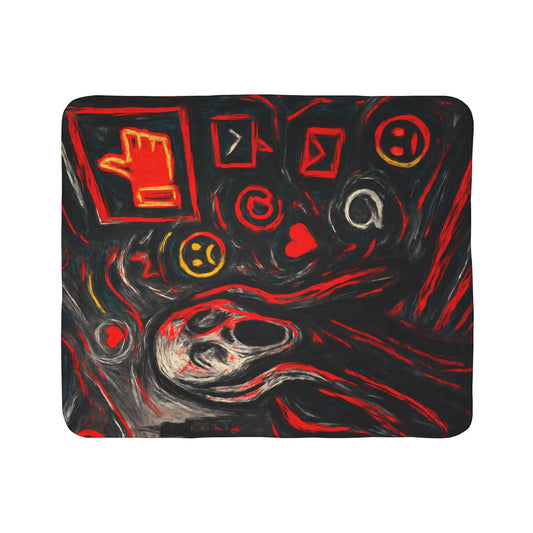 Black Red Scream - Fleece Sherpa Blanket