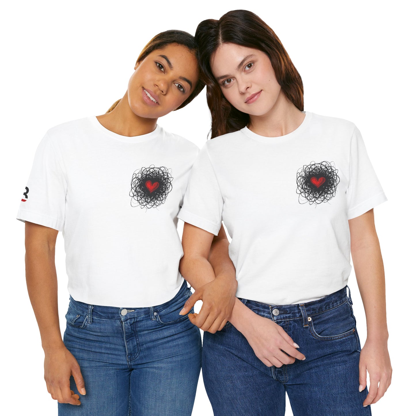 Black Red Doodle Heart