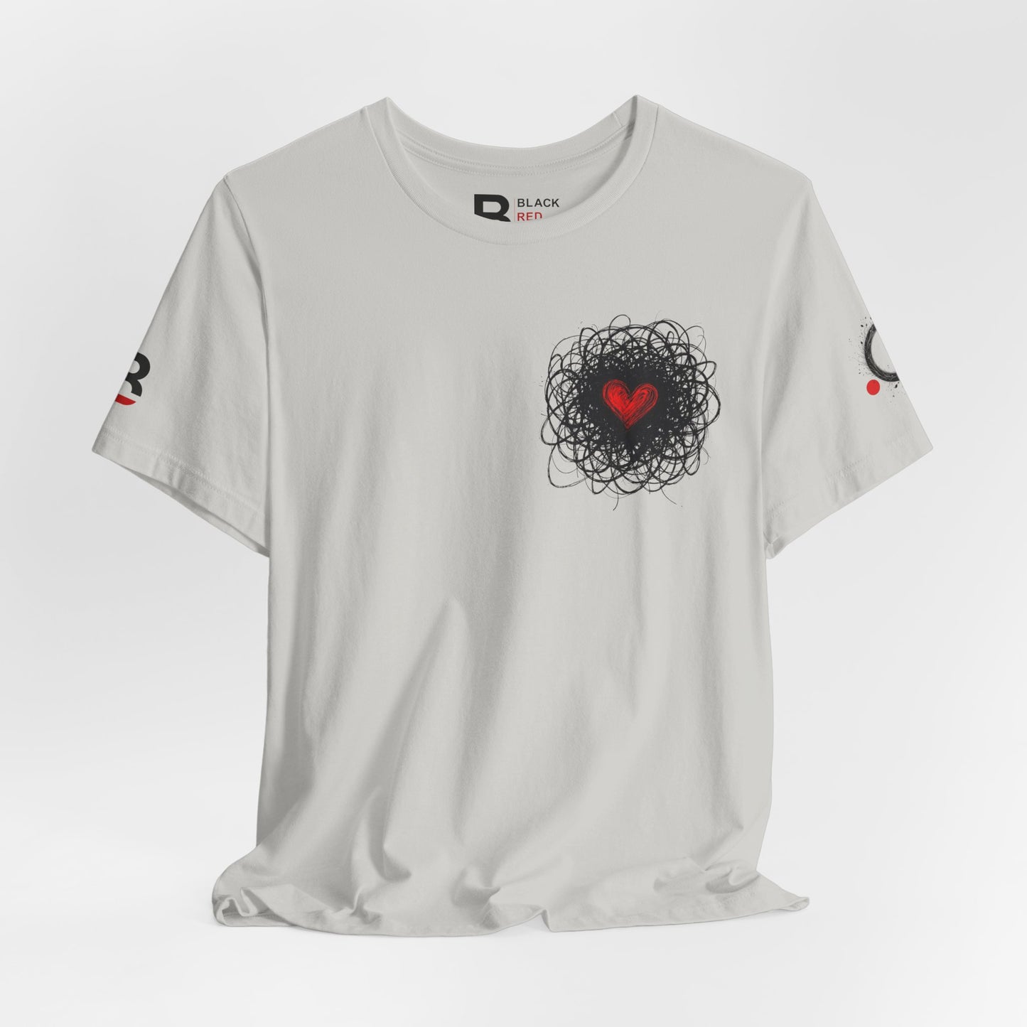 Black Red Doodle Heart