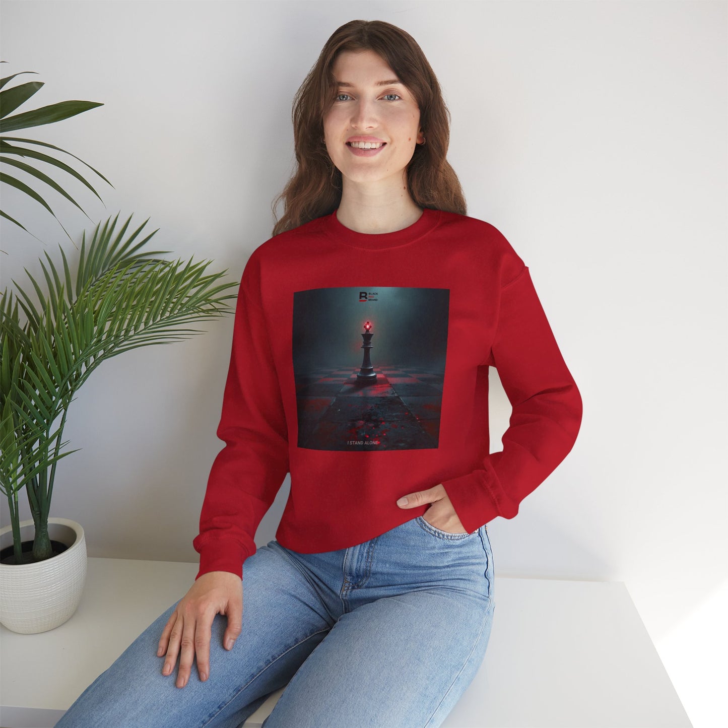 Black Red Lone King | Last Stand Crewneck Sweatshirt