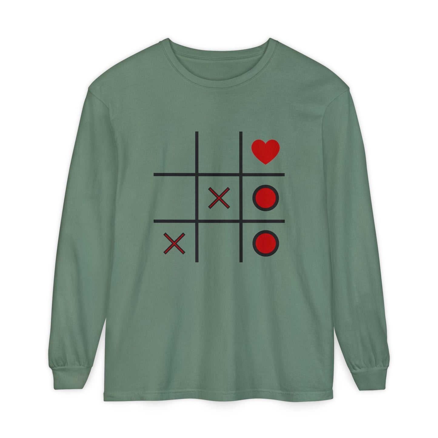 Heart Tic-Tac-Toe Long Sleeve T-Shirt