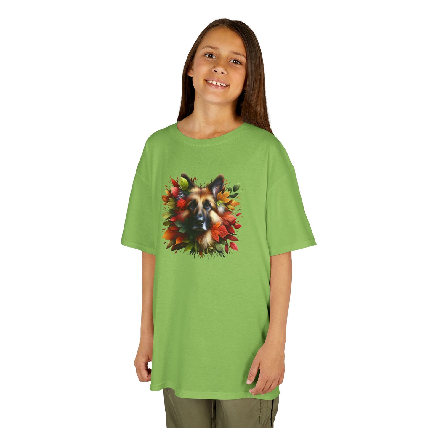 Black Red Dog | Canine in Colorful Leaves