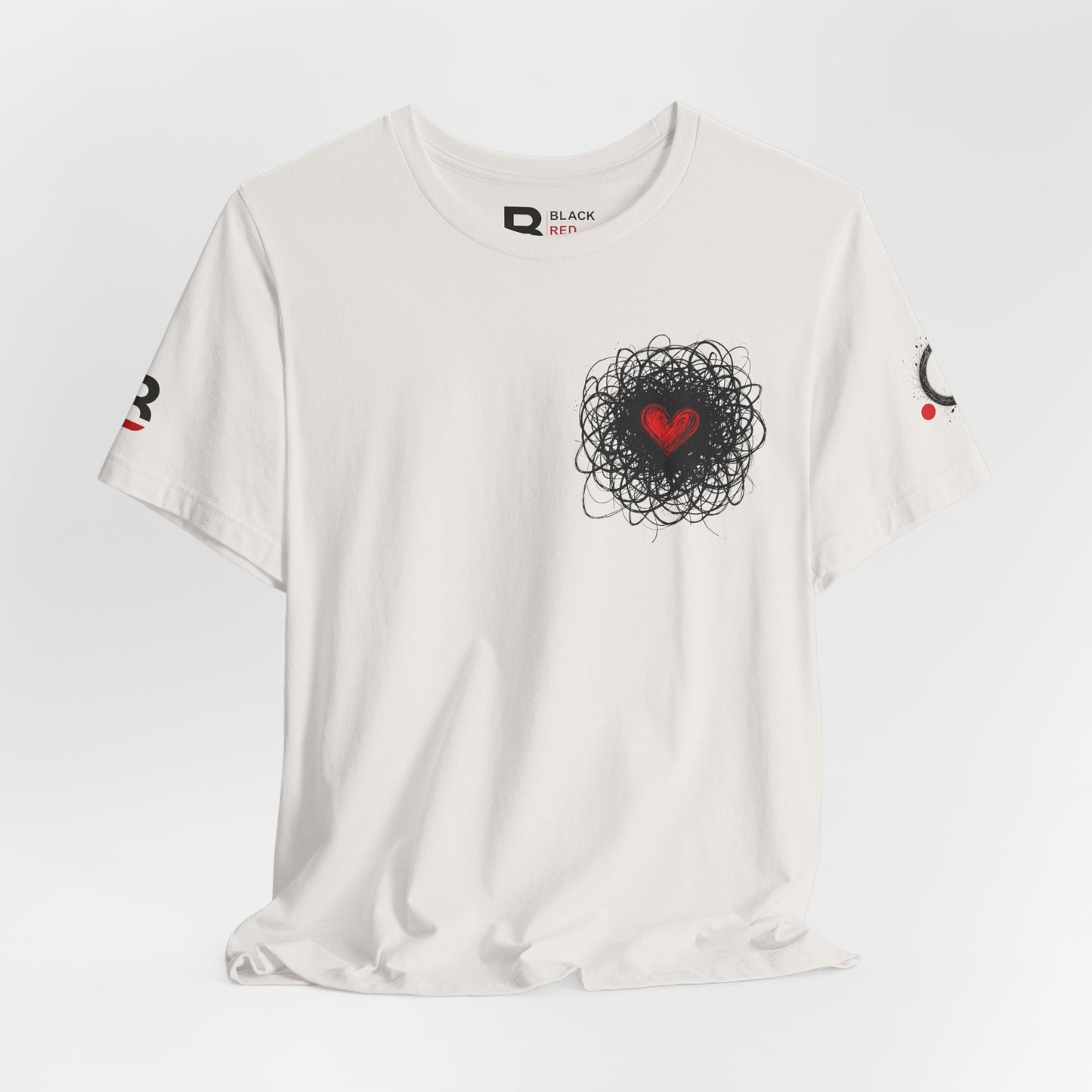 Black Red Doodle Heart