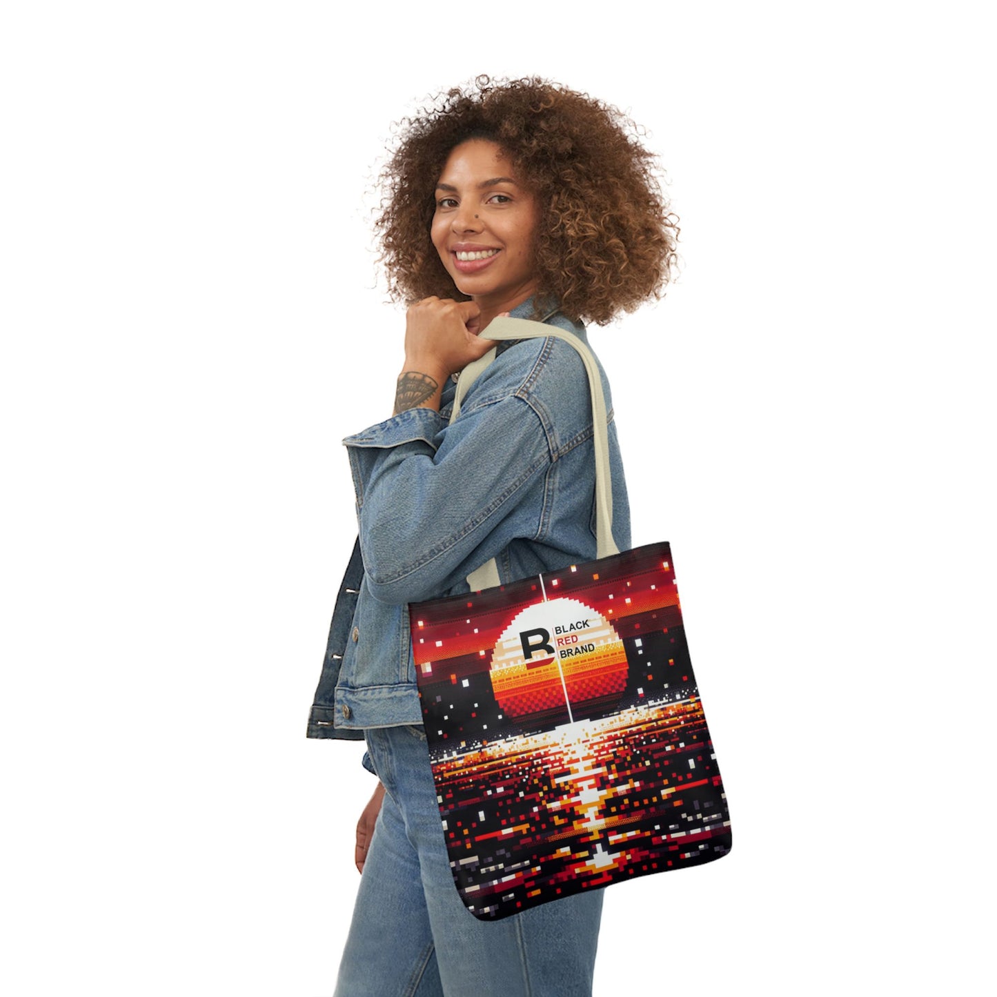 Sunset Vibe Canvas Tote Bag with 5-Color Straps