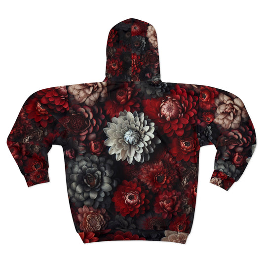 Black Red Flowers | Floral Blaze Hoodie