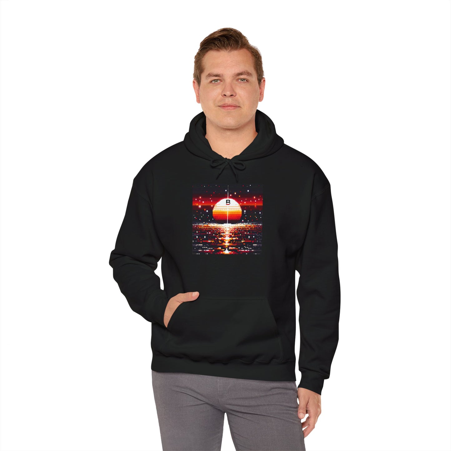 Black Red Sun | Pixelated Sunrise