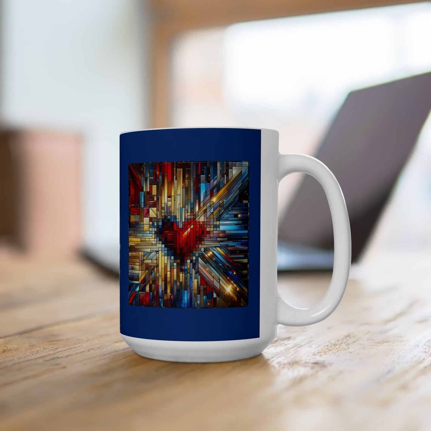 Mosaic Heart (Love and Logic) | Coder’s Coffee Mug Blue