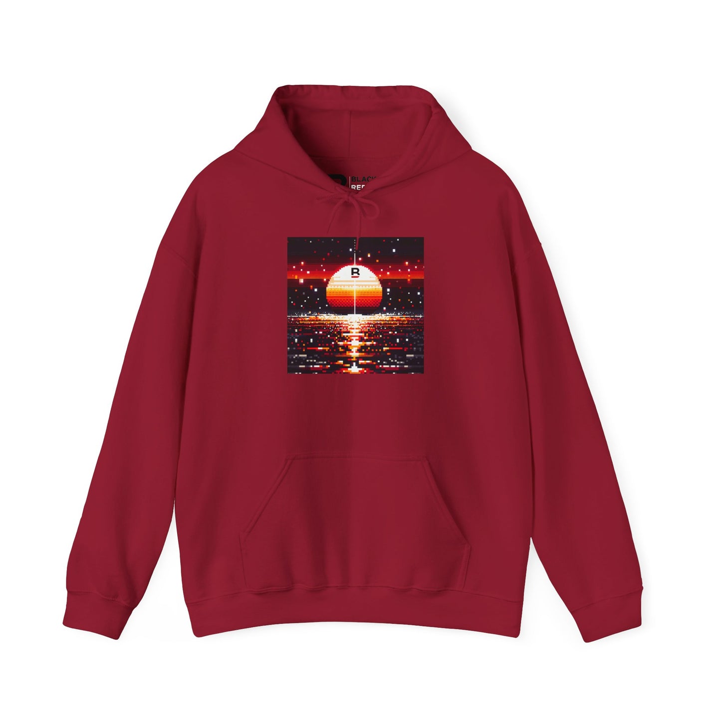 Black Red Sun | Pixelated Sunrise