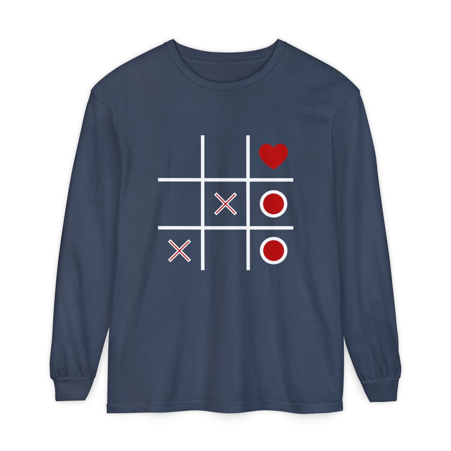Heart Tic-Tac-Toe Long Sleeve T-Shirt