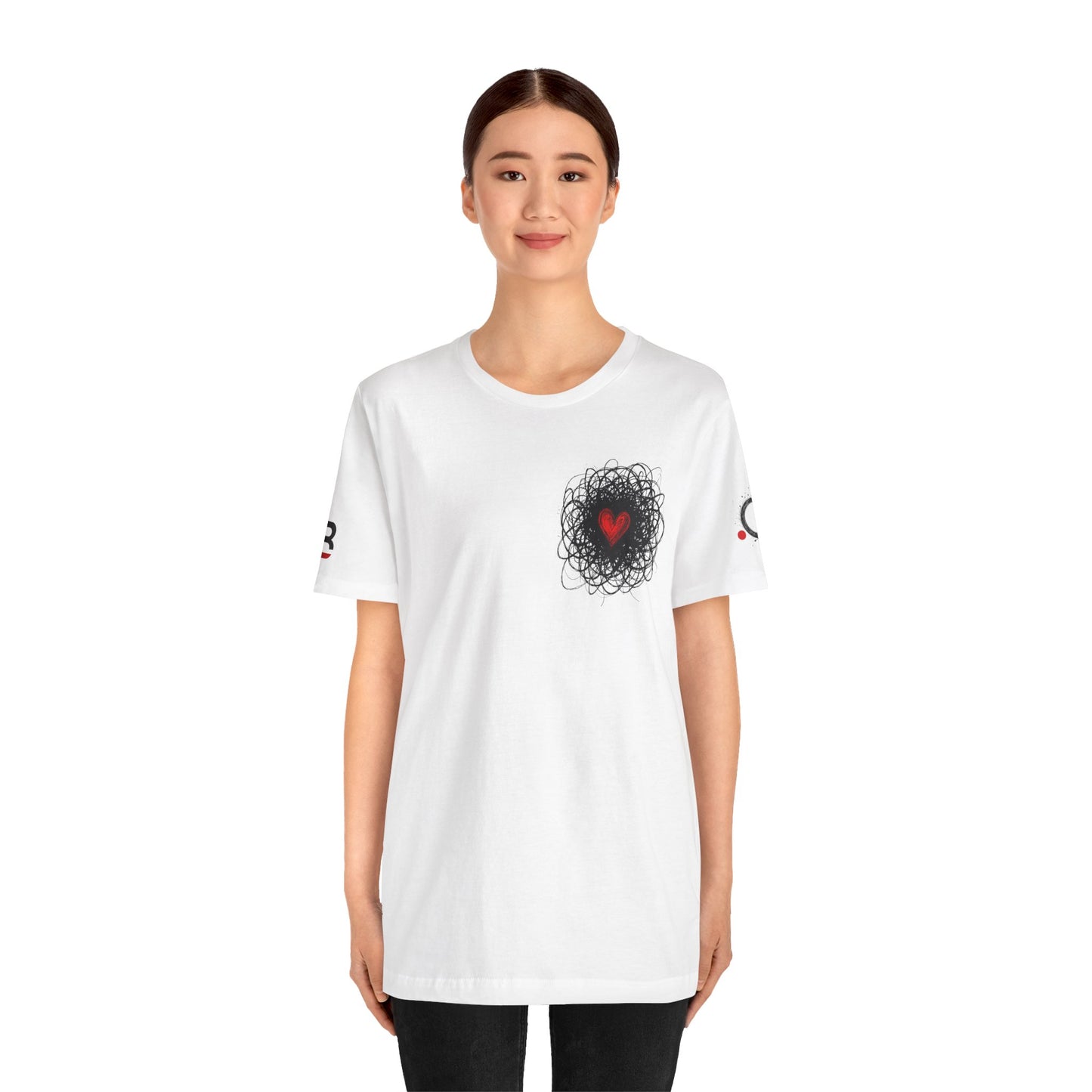 Black Red Doodle Heart