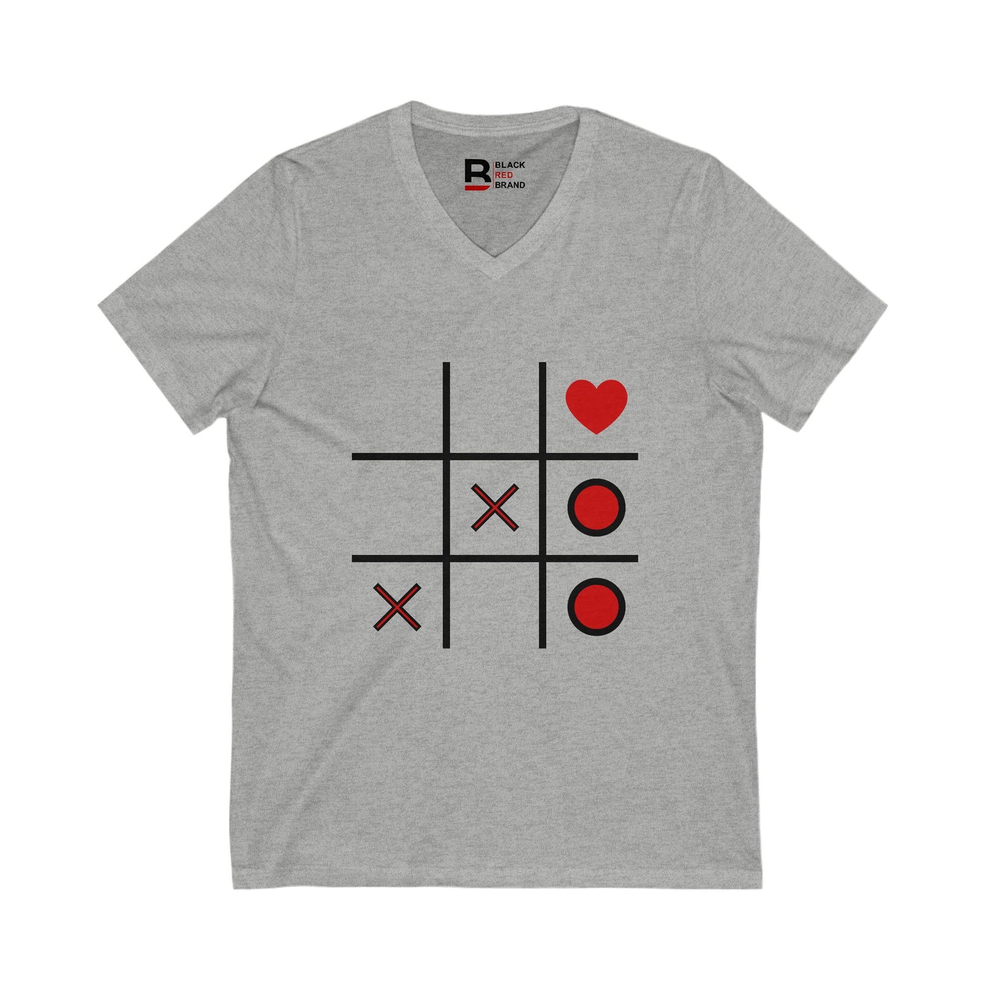 Heart & Tic Tac Toe V-Neck Tee