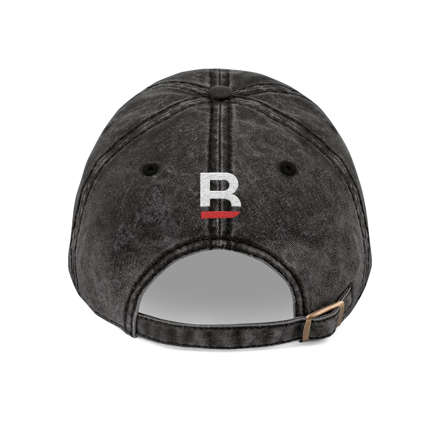 Vintage Embroidered Cap | Black Red Brand Logo